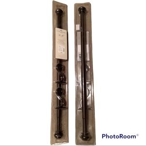 Copper Brown Decorative Window Mounting Hardware, Single rod set, 28” - 48” long